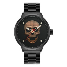 WWOOR 8867 Unique Punk 3D Skull JAPAN Men Watch Luxury Steel Gold Black Waterproof Sport Male Quartz Watch OEM